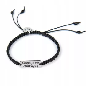  Armband mit der Aufschrift „I have diabetes Bi-Artist“.