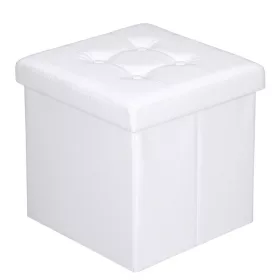    Gepolsterter Sitzhocker Wide Decor ART-1382 38x38x38 cm weiß