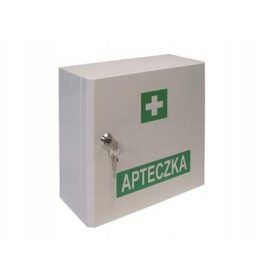   Hängendes Erste-Hilfe-Set aus Metall mit Schlüssel und Zubehör