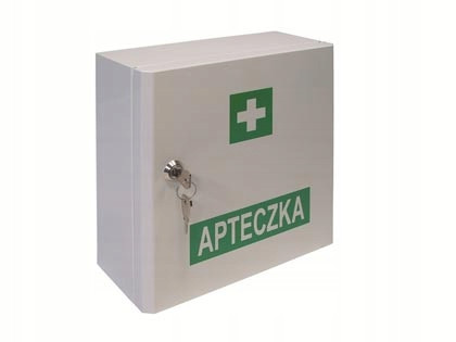 Hängendes Erste-Hilfe-Set aus Metall mit Schlüssel und Zubehör