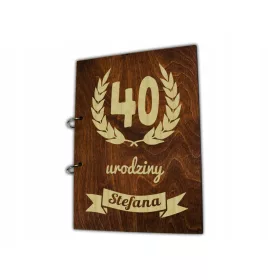  HOLZALBUM MIT GRAVUR FÜR EIN GEBURTSTAGGESCHENK