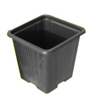  Roka Blumentopf 8 cm x 8 x 8 cm, schwarzer Kunststoff