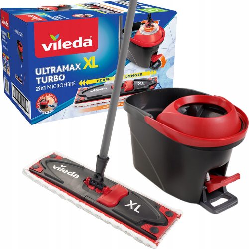 Vileda Ultramat Turbo XL Eimer und Flachmopp 14,5 cm