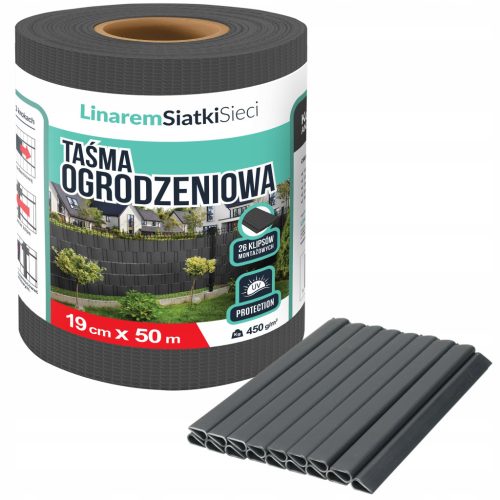  ZAUNBAND 19cmx50m +UV-ABDECKUNG FÜR PANEL ZÄUNE ANTHRAZIT ZAUN