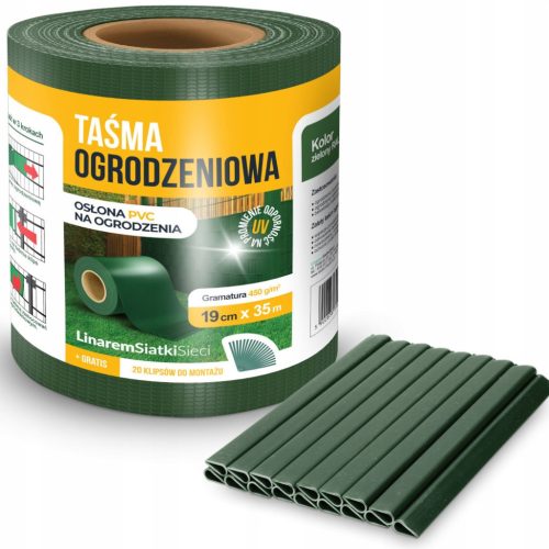  Linarem SiatkiSieci Zaunband 19 cm x 35 m grün