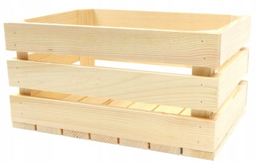 DEKORATIVE HOLZKISTE, GEHOBELT 35x25x18