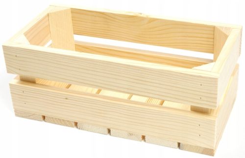  DEKORATIVE HOLZKISTE, GEHOBELT 30x15x12