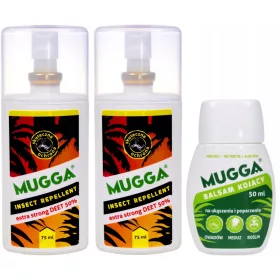   2× Mugga Deet Mücken- und Zeckenspray 50 % 75 ml + Mugga Mückenschutzflüssigkeit 0,068 kg 50 ml