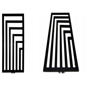    Dekorativer HEIZKÖRPER OMEGA 1200x520 Mattschwarze Struktur 580W