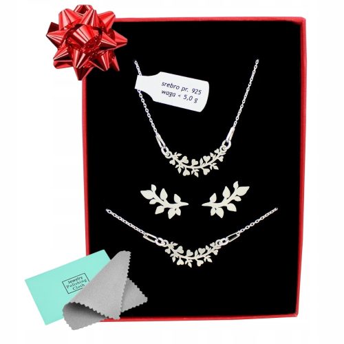  Ein Set SILBERschmuck mit Blättern, 925er Silber