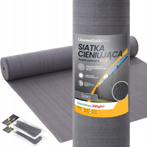  Beschattungsnetz 95 % Linarem SiatkiSieci 1,5 x 50 m grau