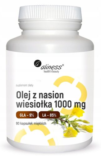 Nahrungsergänzungsmittel: Nachtkerzenöl Kapseln 1000 mg, reich an Omega-6