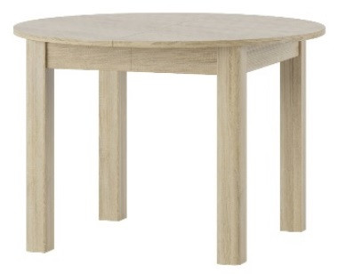  Runder ausziehbarer Tisch Szynaka Wohnzimmermöbel 110 x 110 x 76 cm Sonoma-Eiche