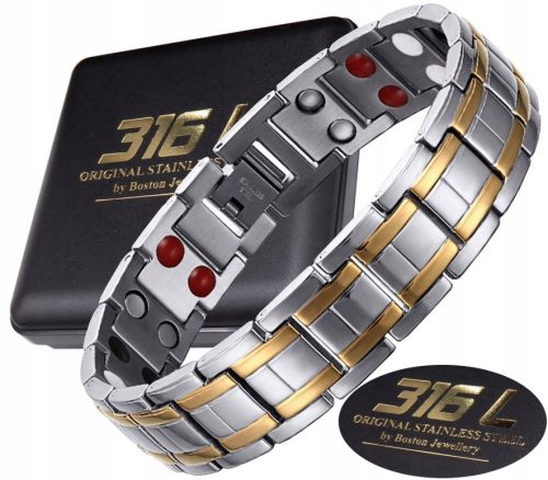  SILBERNES GESUNDHEITSARMBAND HERREN-MAGNETARMBAND STARK ORIGINAL