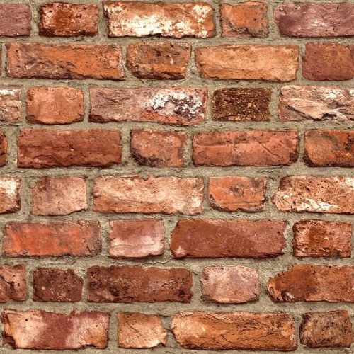 Vinyltapete auf Vliesstoff Grandeco 53 cm x 10,05 m Ziegelrot