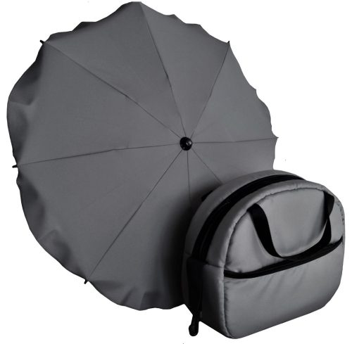  IM SET: TASCHE + REGENSCHIRM FÜR DEN KINDERWAGEN – VIELE FARBEN