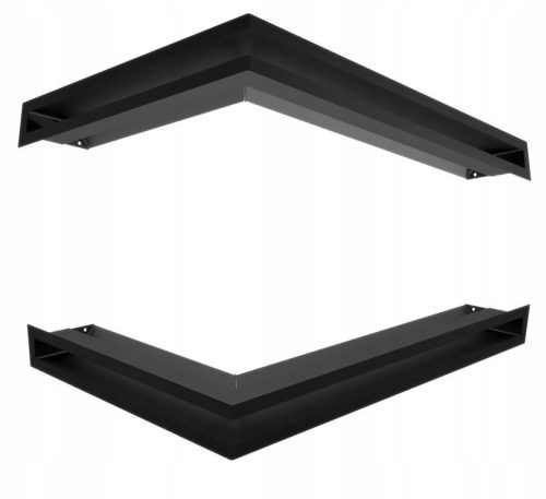 Luft-Lüftungsgitter Kratki Luft Ecke links 60x40x6 cm schwarz + Kratki LUFT/NP/6/40/45S/C/SF schwarzes Lüftungsgitter