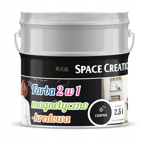 Magnetische Acryltafelfarbe Space Creation 2,5 l, halbmattschwarz