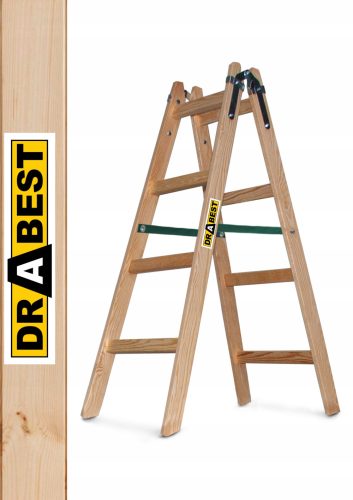Drabest Leiter 2,7 m Holz 2 x 4 bis 150 kg