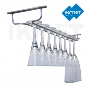 Glasaufhänger aus Edelstahl, 50 cm Führung