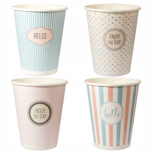 Einweggeschirr KAFFEE-PAPIERBECHER 250ML 50ST – PASTELLMISCHUNG