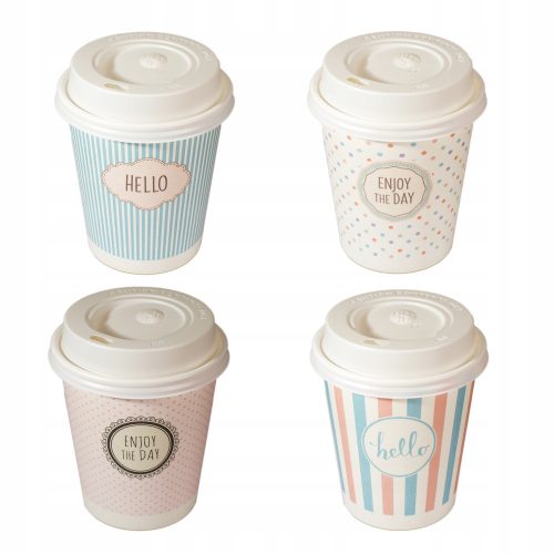 Einweggeschirr KAFFEE-PAPIERBECHER 250ML PAST + DECKEL 50ST (+ Produktgebühr)