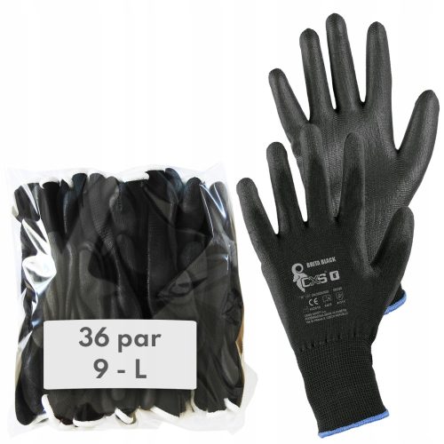 CXS Brita Black Handschuhe Größe 9 - L 36 Paar