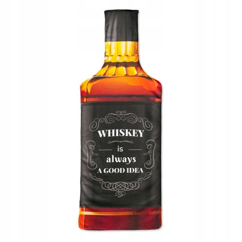  Strandtuch BOTTLE aus Frottee in Form einer Whiskyflasche. Als Geschenk für