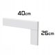 Weiße Treppensockelleiste mit Überlappung 60x15mm 40x26cm lackiertes MDF