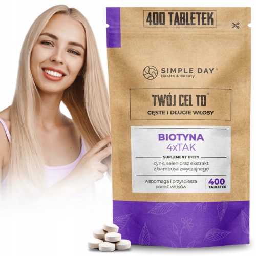 Biotin 4x 2,5mg für Haar, Haut und Nägel mit natürlichem Silizium aus Bambusextrakt, 400 Tabletten