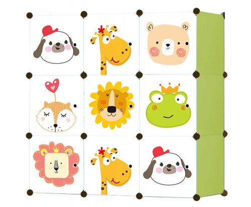  Muf-Art Modularer Kleiderschrank (Tiere) 110 x 110 x 37 cm mehrfarbig