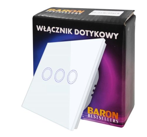 Dreifach-Touchschalter, Unterputz BarON weiß 3GWHITE