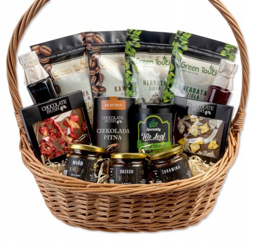  GESCHENKKORB Deluxe-Set mit Kaffee, Tee und Schokolade