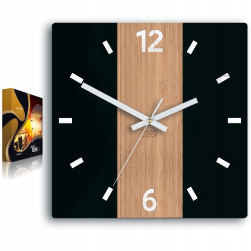  ModernClock Wanduhr weiß, schwarz, Brauntöne, 30 cm