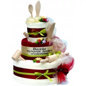  Ein Geschenk zum Geburtstag. Eine bestickte Handtuchtorte