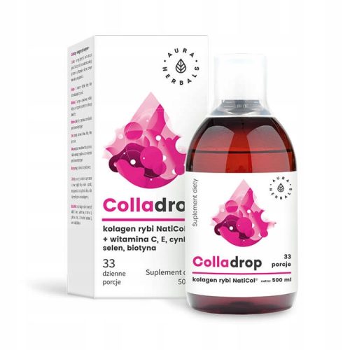Colladrop - Flüssiger Fischkollagen mit Vitaminen und Mineralien, 500 ml