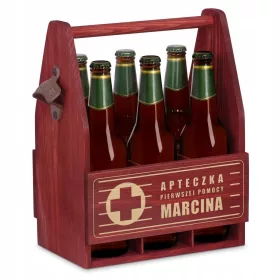  BIERTRÄGER MIT ÖFFNER, GRAVUR, MÄNNERGESCHENK