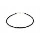 SCHWARZES TURMALIN-Armband mit 2 mm großen Silberperlen