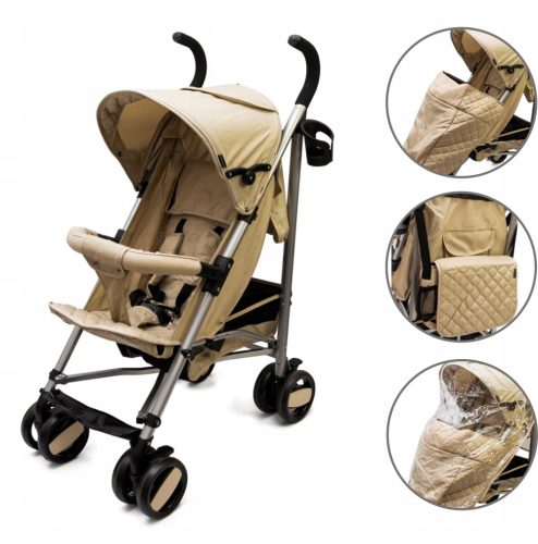  Bauerkraft Kinderwagen, Regenschirmtasche, beige