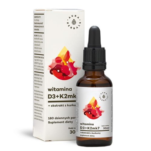 Vitamin D3 + K2MK7 + Kurkuma-Extrakt Tropfen – Natürliche Herkunft und hohe Bioverfügbarkeit