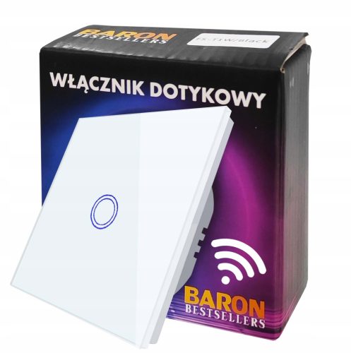 WIFI-Touchschalter, weiß, einzelne LED, Glas
