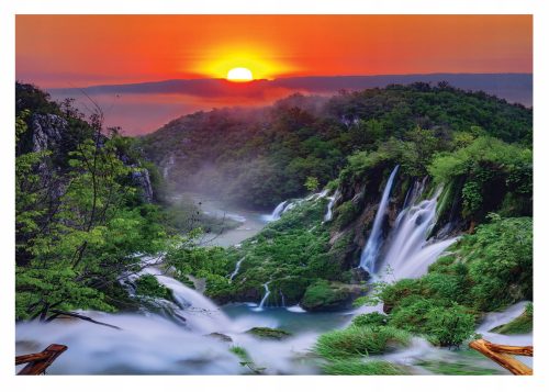 3D-Fototapete SUNSET WATERFALL WOHNZIMMER 368x254