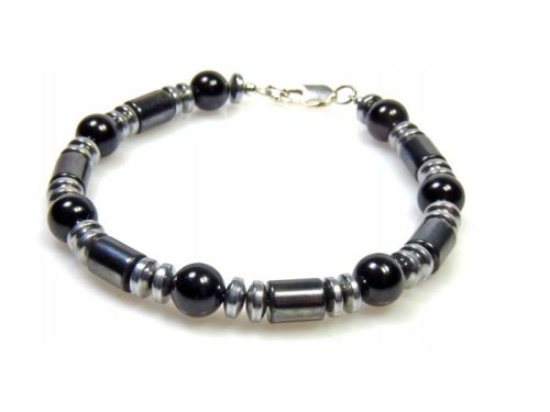  Herren-Rollenarmband aus Onyx und Hämatit