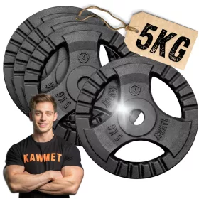    Gusseisengewichte Set 4x5 20 kg Platte Lenker Gym KAWMET 30mm