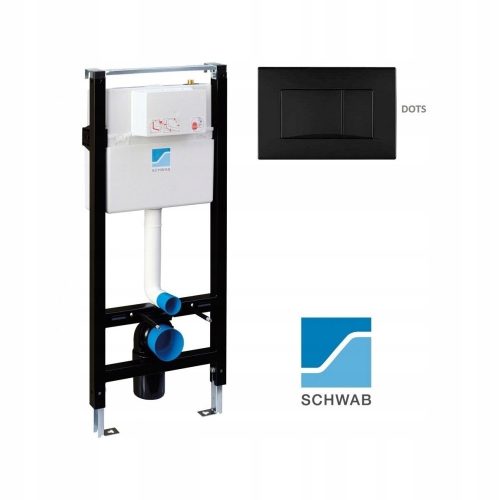 Schwab Basic + Dots Schwarzer verdeckter WC-Rahmen