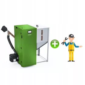  Kostrzewa Doppelfunktions-Pelletofen aus Stahl, 24 kW