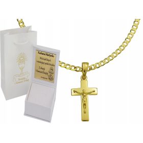    Goldene Herren-Rüstungskette, 2,5 cm lang, mit Kreuz, PR 585, kostenlose Gravur