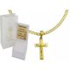  Goldene Herren-Rüstungskette, 2,5 cm lang, mit Kreuz, PR 585, kostenlose Gravur