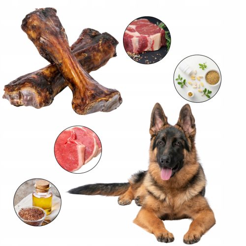  Rinderknochen mit Fleisch, groß und lecker zum Kauen, 1 Stück