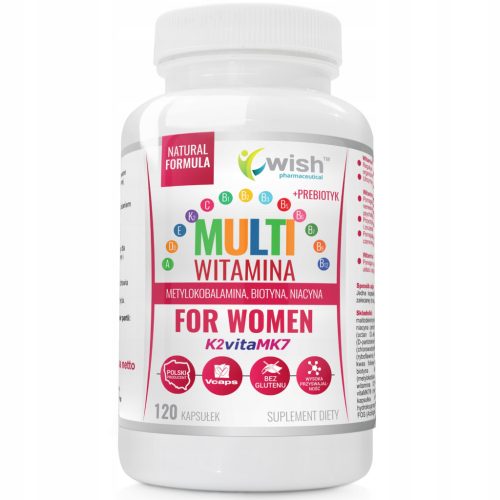Multivitamin für Frauen - 120 Kapseln mit VitaMK7® und Metylkobalamin von Progress Labs